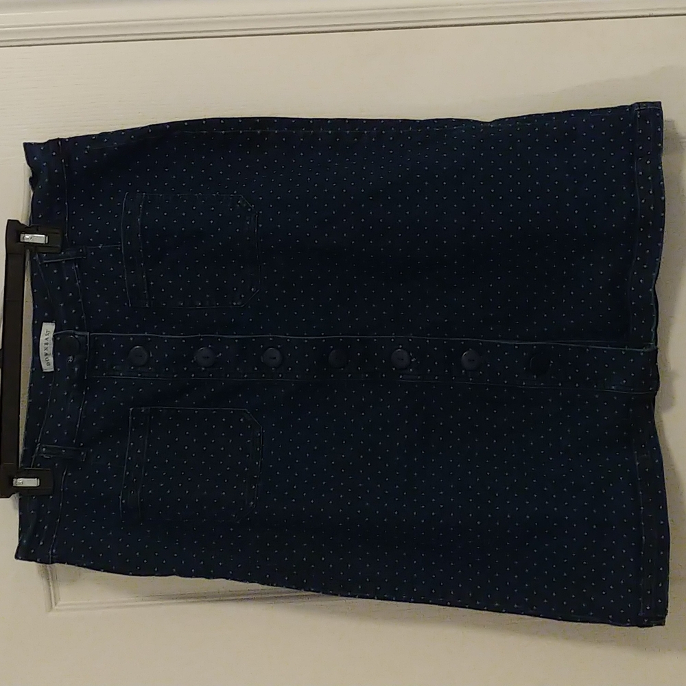 Downeast polka dot denim skirt-XL